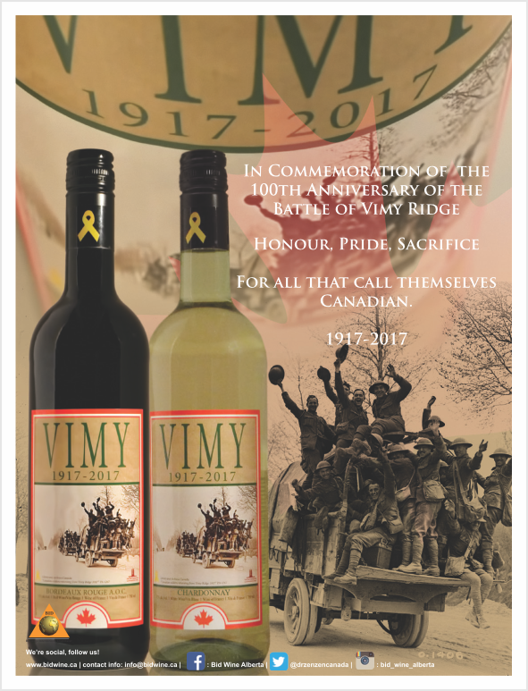 Vimy Ridge Wine celebrating 100 years