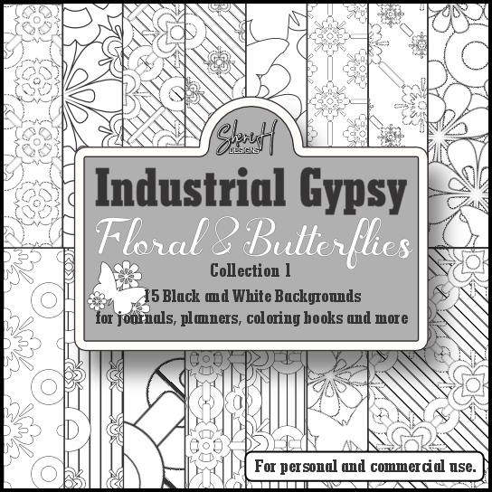black and white paper bundle digital download, paper packs, scrapbooking, pattern design