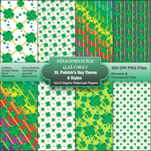 Shamrock themed paper pack for Irish or St. Patrick's day crafting