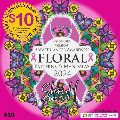 Breast cancer awareness run for the cure 2024 floral patterns and mandalas