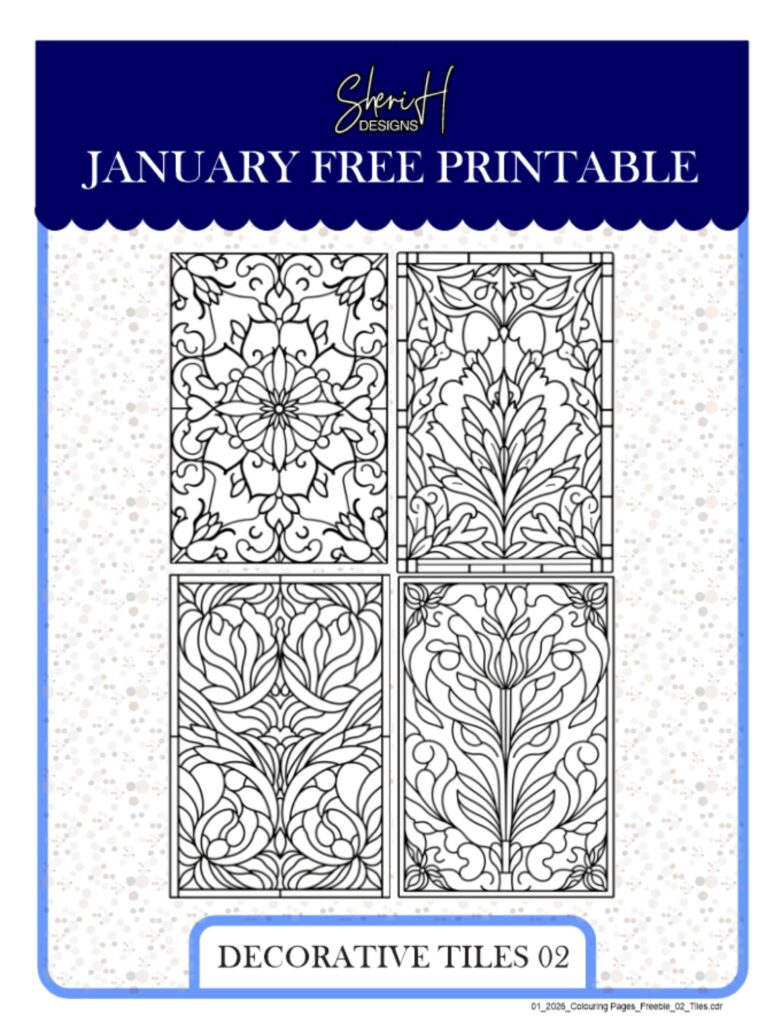 January Free Printable Decorative Tiles