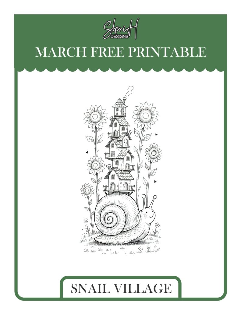 03_2026_March Snail Village Colouring Sheet